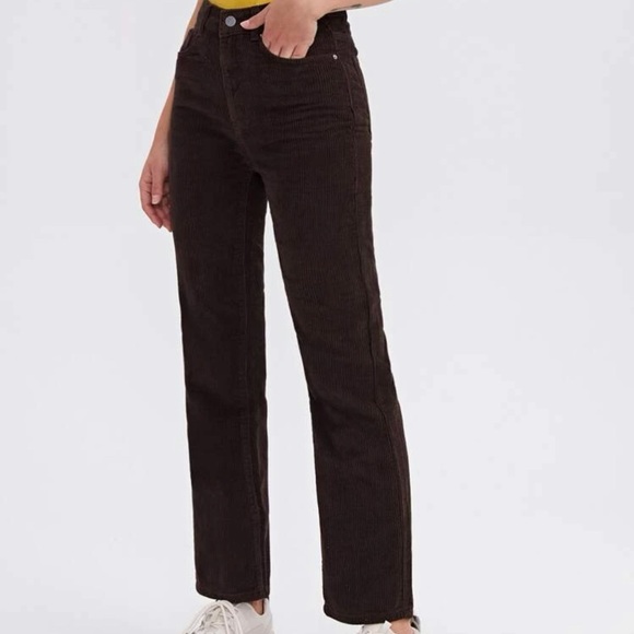 High waisted brown corduroy pants - Picture 1 of 3